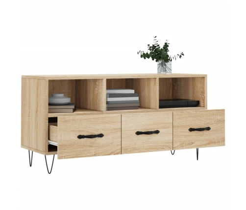 Mueble de TV madera de ingeniería roble Sonoma 102x36x50 cm