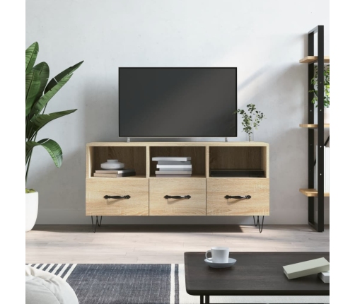 Mueble de TV madera de ingeniería roble Sonoma 102x36x50 cm