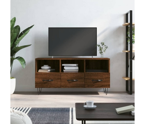 Mueble de TV madera de ingeniería marrón roble 102x36x50 cm