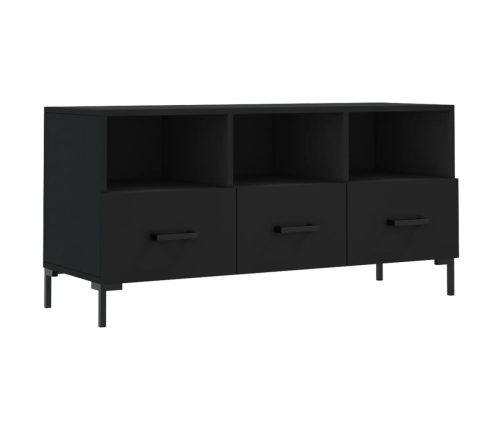 Mueble de TV madera de ingeniería negro 102x36x50 cm