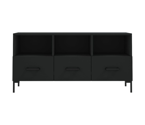 Mueble de TV madera de ingeniería negro 102x36x50 cm