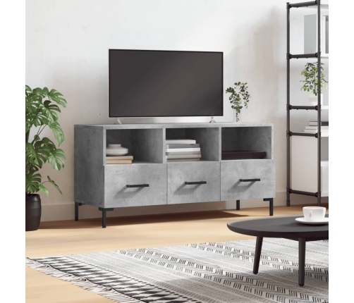 Mueble de TV madera de ingeniería gris hormigón 102x36x50 cm