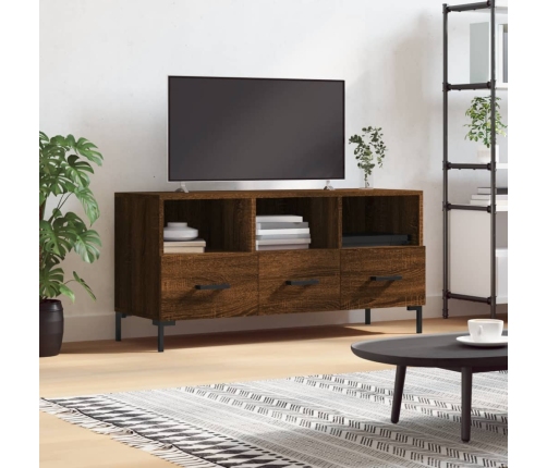 Mueble de TV madera de ingeniería marrón roble 102x36x50 cm