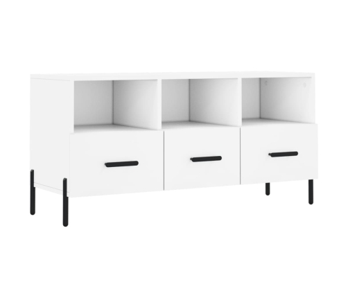 Mueble de TV madera de ingeniería blanco 102x36x50 cm