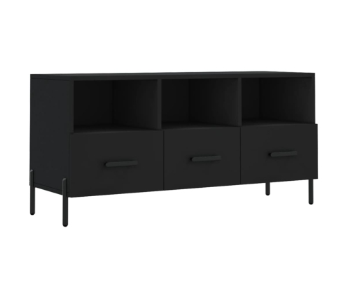 Mueble de TV madera de ingeniería negro 102x36x50 cm