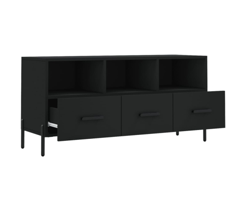 Mueble de TV madera de ingeniería negro 102x36x50 cm