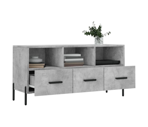 Mueble de TV madera de ingeniería gris hormigón 102x36x50 cm