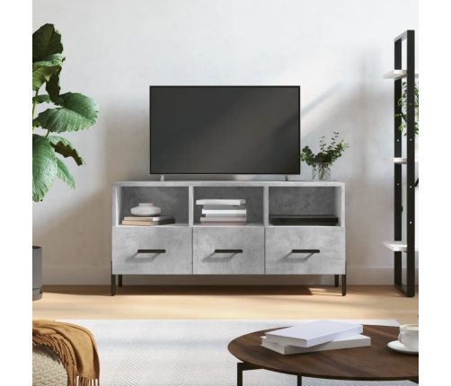 Mueble de TV madera de ingeniería gris hormigón 102x36x50 cm