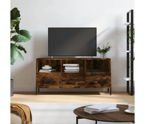 Mueble de TV madera de ingeniería roble ahumado 102x36x50 cm