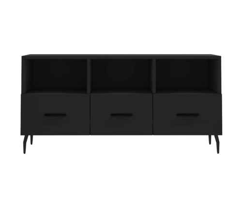 Mueble de TV madera de ingeniería negro 102x36x50 cm