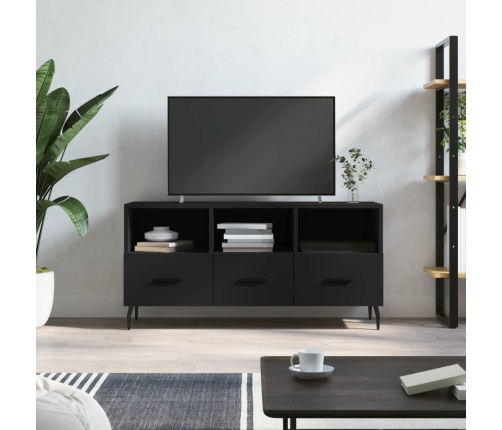 Mueble de TV madera de ingeniería negro 102x36x50 cm