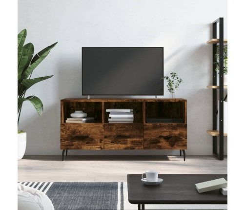 Mueble de TV madera de ingeniería roble ahumado 102x36x50 cm