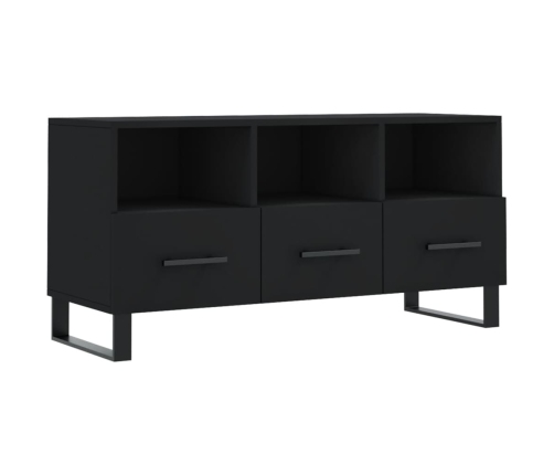 Mueble de TV madera de ingeniería negro 102x36x50 cm