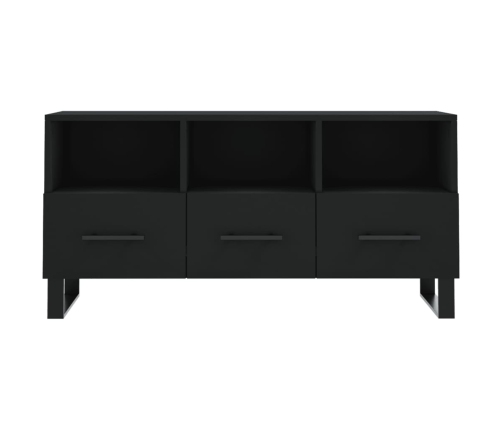 Mueble de TV madera de ingeniería negro 102x36x50 cm