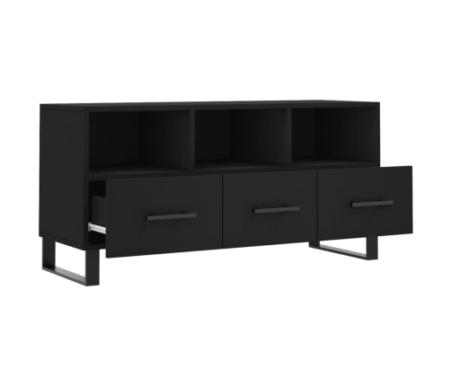 Mueble de TV madera de ingeniería negro 102x36x50 cm