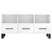 Mueble de TV madera contrachapada blanco brillo 102x36x50 cm