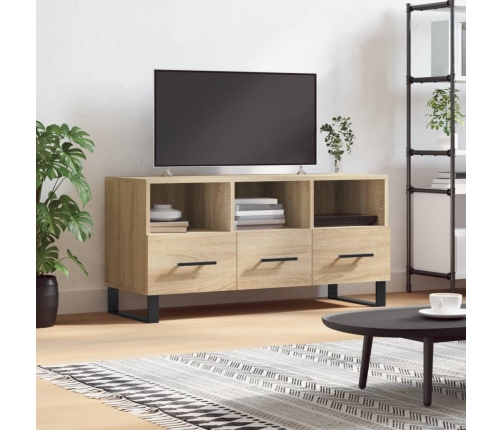 Mueble de TV madera de ingeniería roble Sonoma 102x36x50 cm