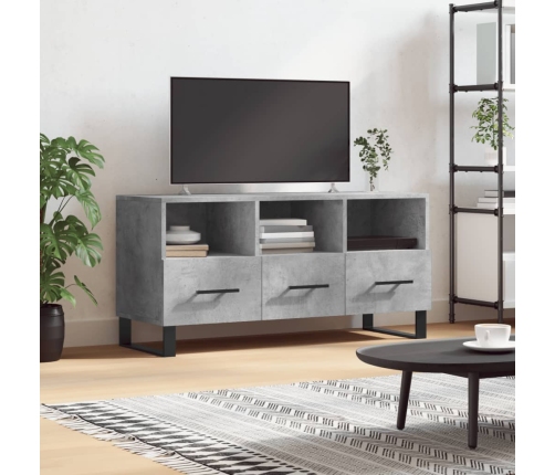 Mueble de TV madera de ingeniería gris hormigón 102x36x50 cm