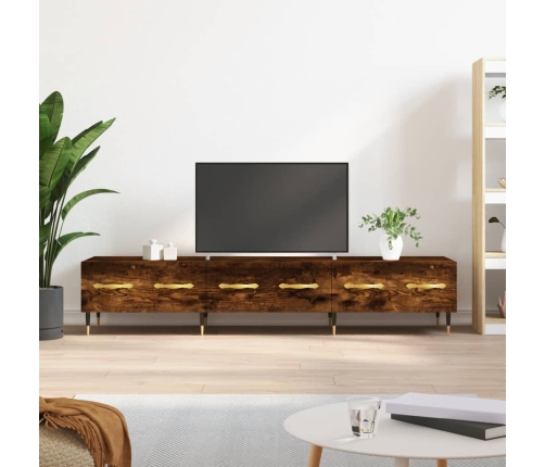 Mueble de TV madera de ingeniería roble ahumado 150x36x30 cm