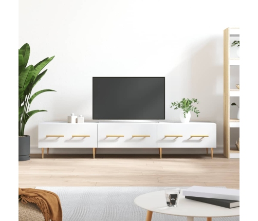 Mueble de TV madera de ingeniería blanco 150x36x30 cm