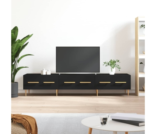 vidaXL Mueble de TV madera de ingeniería negro 150x36x30 cm