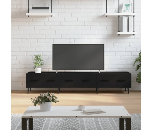 Mueble de TV madera de ingeniería negro 150x36x30 cm