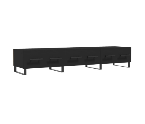 Mueble de TV madera de ingeniería negro 150x36x30 cm