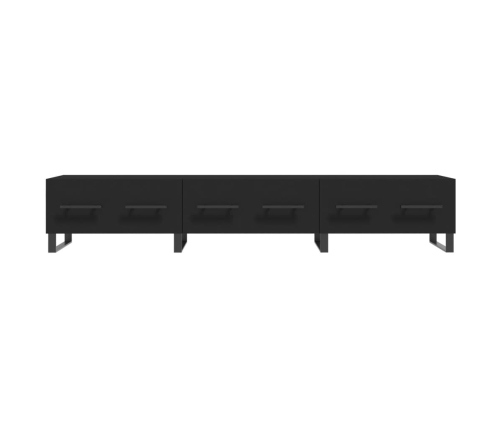 Mueble de TV madera de ingeniería negro 150x36x30 cm