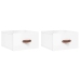 Mesitas de noche de pared 2 uds blanco brillo 35x35x20 cm