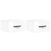 Mesitas de noche de pared 2 uds blanco brillo 35x35x20 cm