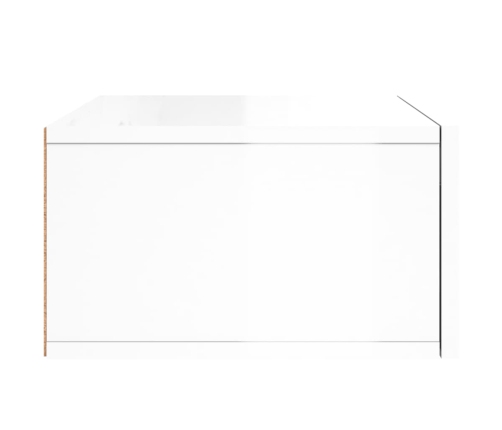 Mesitas de noche de pared 2 uds blanco brillo 35x35x20 cm