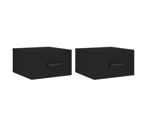 Mesitas de noche de pared 2 uds negro 35x35x20 cm