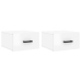 Mesitas de noche de pared 2 uds blanco brillo 35x35x20 cm