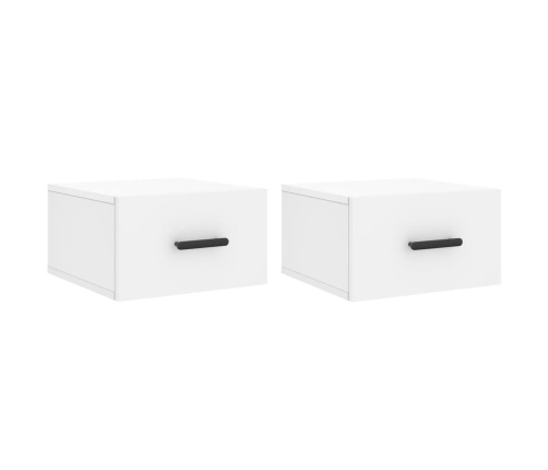 Mesitas de noche de pared 2 uds blanco 35x35x20 cm