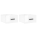 Mesitas de noche de pared 2 uds blanco brillo 35x35x20 cm