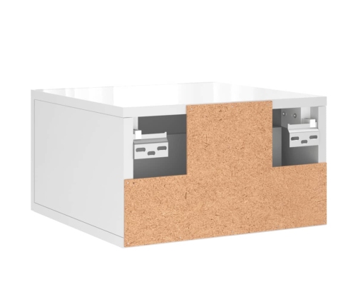 Mesitas de noche de pared 2 uds blanco brillo 35x35x20 cm