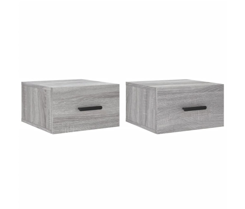 Mesitas de noche de pared 2 uds color gris Sonoma 35x35x20 cm