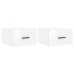 Mesitas de noche de pared 2 uds blanco brillo 35x35x20 cm