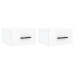 Mesitas de noche de pared 2 uds blanco brillo 35x35x20 cm