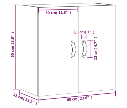 Armario de pared madera de ingeniería blanco 60x31x60 cm