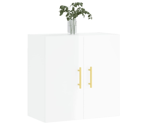 Armario pared madera contrachapada blanco brillo 60x31x60 cm