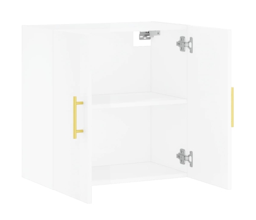 Armario pared madera contrachapada blanco brillo 60x31x60 cm