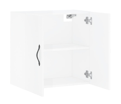 Armario pared madera contrachapada blanco brillo 60x31x60 cm