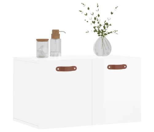 Armario pared madera contrachapada blanco brillo 60x36,5x35 cm