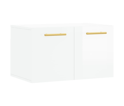 Armario pared madera contrachapada blanco brillo 60x36,5x35 cm