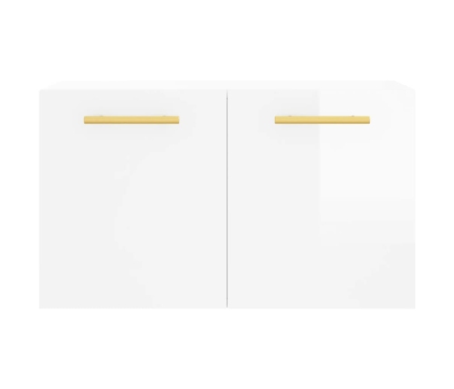 Armario pared madera contrachapada blanco brillo 60x36,5x35 cm