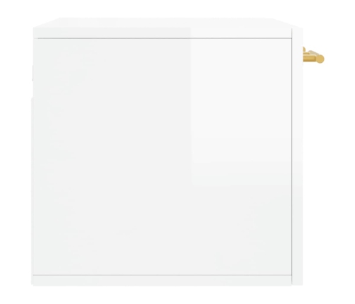 Armario pared madera contrachapada blanco brillo 60x36,5x35 cm