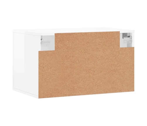 Armario pared madera contrachapada blanco brillo 60x36,5x35 cm