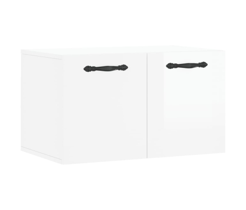 Armario pared madera contrachapada blanco brillo 60x36,5x35 cm