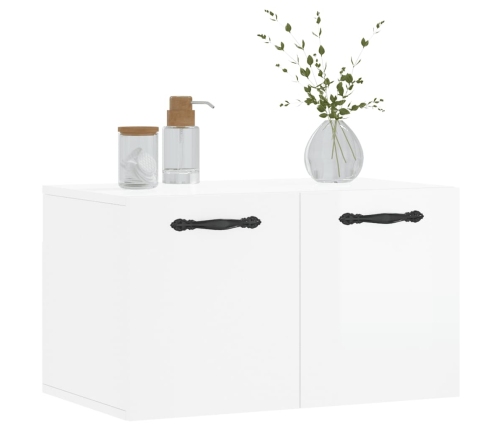 Armario pared madera contrachapada blanco brillo 60x36,5x35 cm